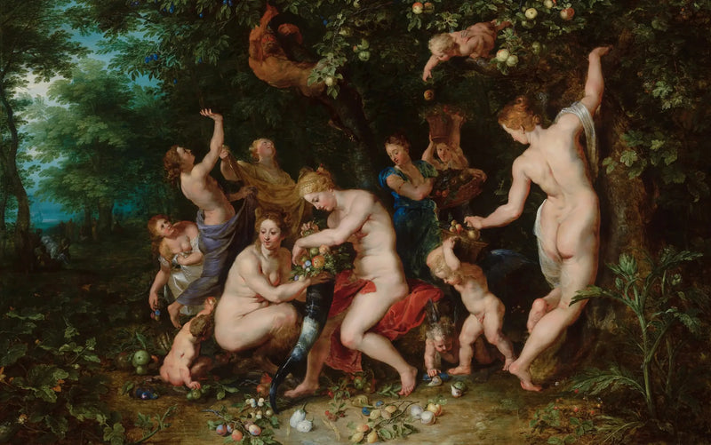 Nymfit täyttämässä runsaan maljan - Peter Paul Rubens