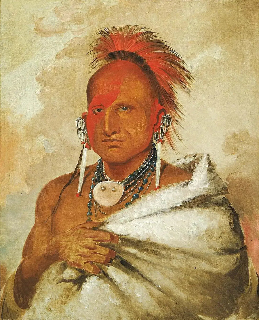 O-rón-gás-see, karhunkyttäjä, kuuluisa soturi - George Catlin