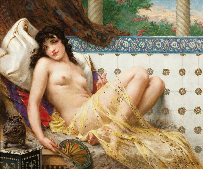 Odaliski tuulihattujen kanssa - Guillaume Seignac