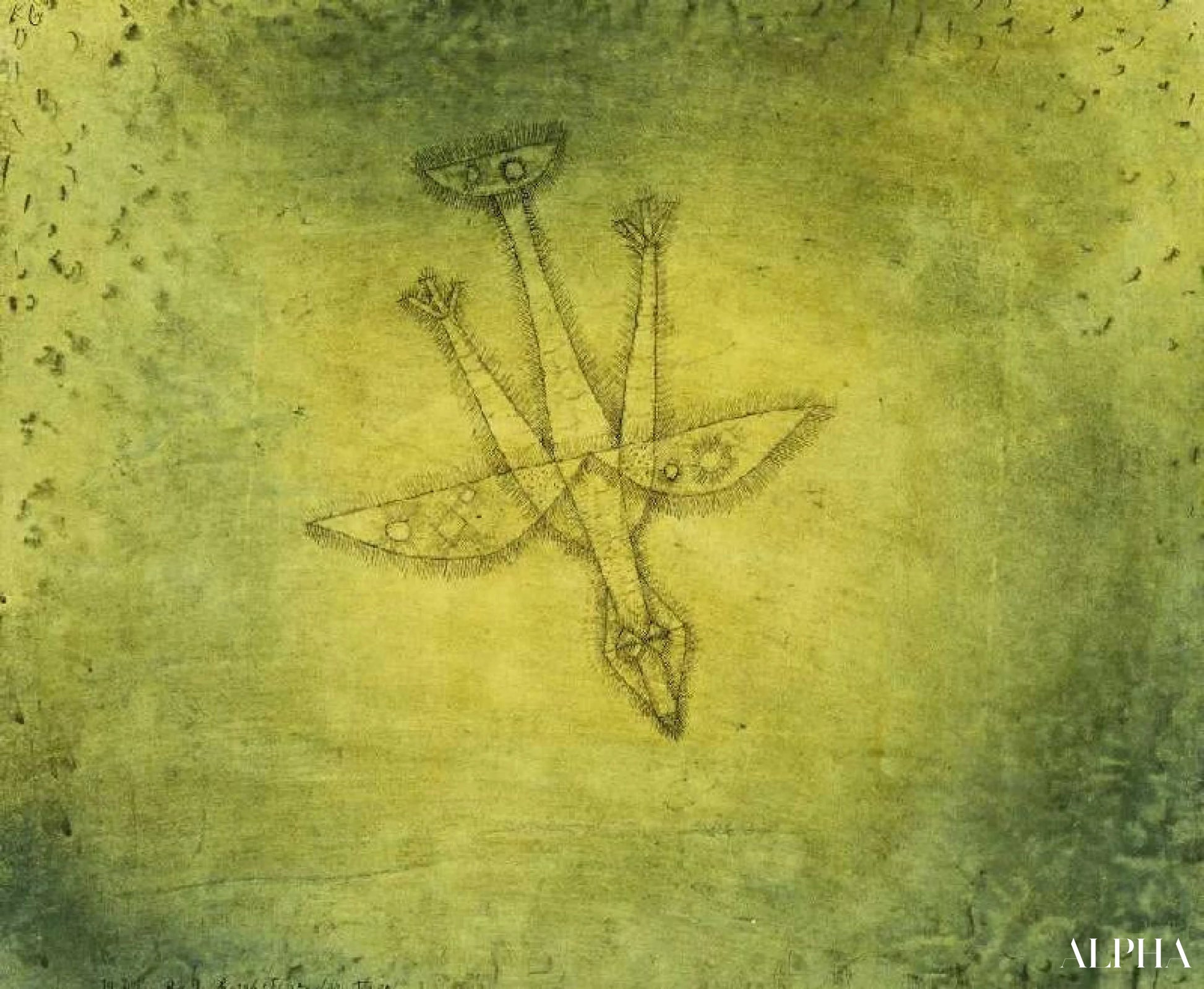 Laskuvarjohyppy lintu - Paul Klee - Korkealaatuiset taulujen ja maalauksien reproduktiot