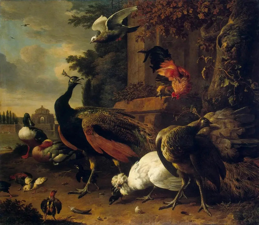 Linnut puistossa - Melchior de Hondecoeter