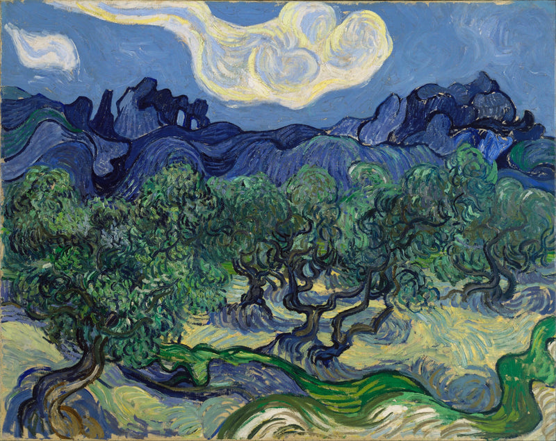 Oliivipuut Alpillesin taustalla - Vincent van Gogh