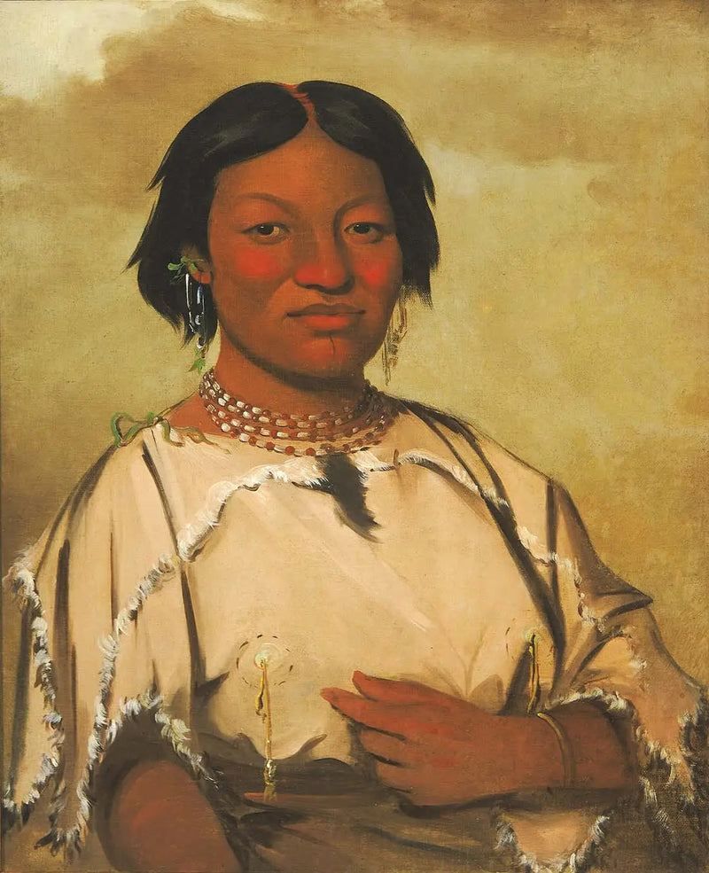 Oó-je-en-á-he-a, Nainen, joka asuu karhun pesässä - George Catlin