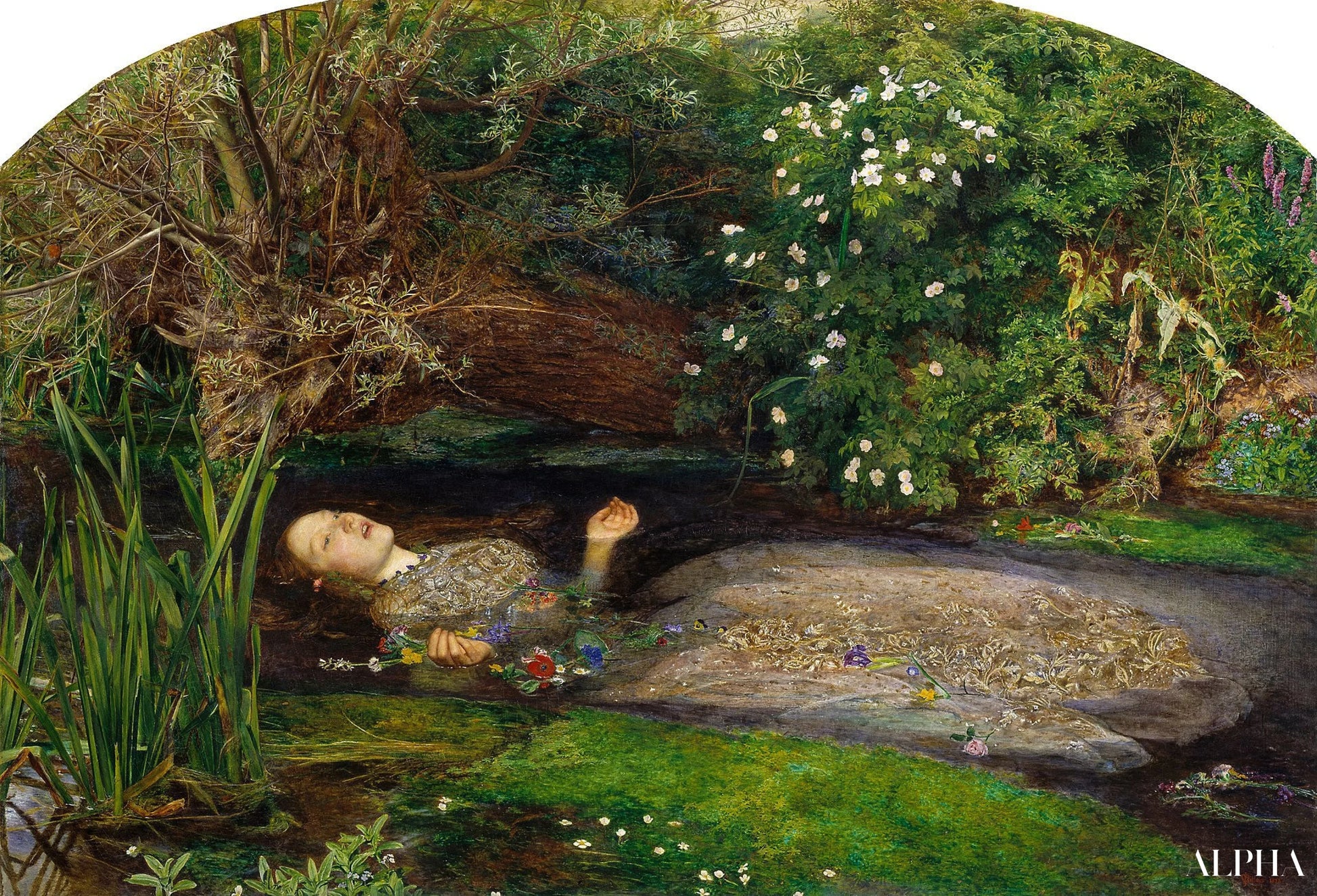 Ophélie - John Everett Millais - Taulujen ja korkealaatuisten maalauksien reproduktiot