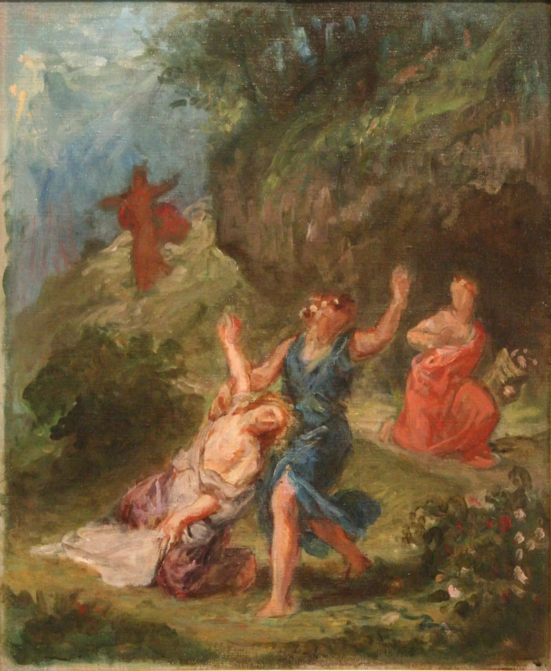 Orfeus pelastamassa Eurydikea - Eugène Delacroix