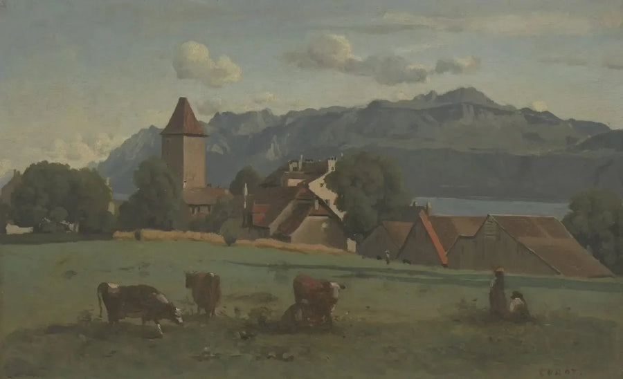Ouchy, lähellä Lausannea - Jean-Baptiste Camille Corot