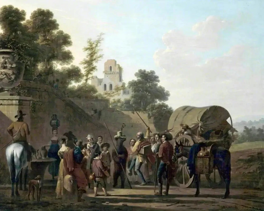 Tanssiaiset meidän ja katsojien kanssa linnan raunioissa - Louis-Léopold Boilly