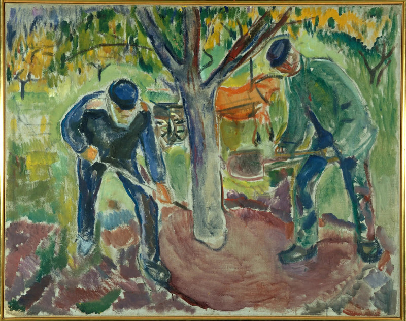 Työläiset puutarhassa - Edvard Munch