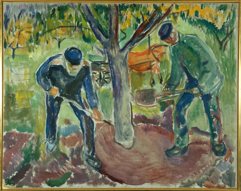 Työläiset puutarhassa - Edvard Munch