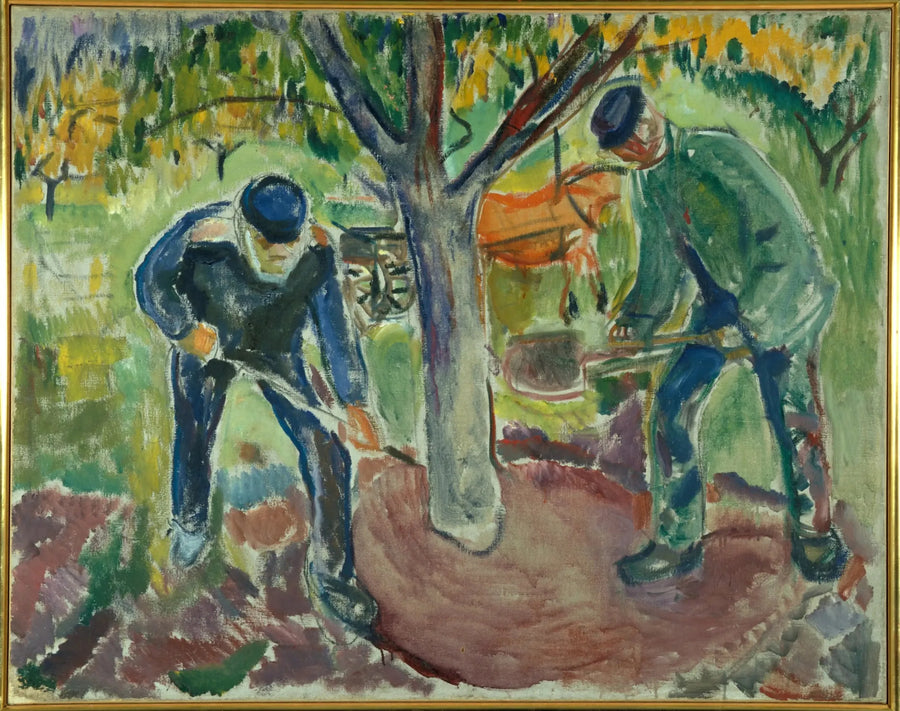 Työläiset puutarhassa - Edvard Munch