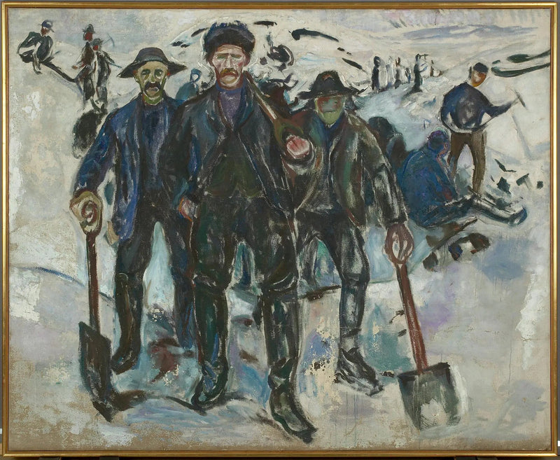 Työläiset lumessa - Edvard Munch