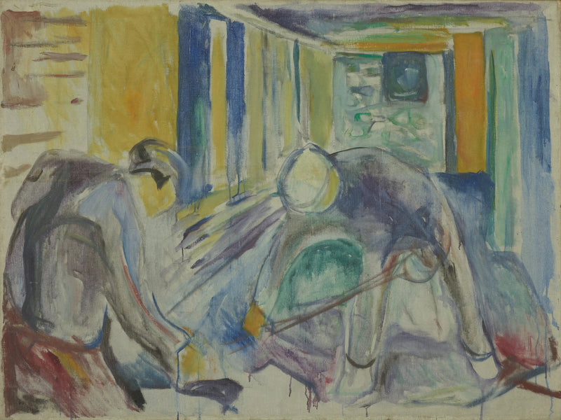 Rakennustyöläiset studiossa - Edvard Munch
