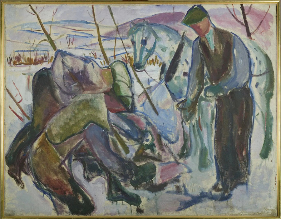 Työläiset ja Hevonen - Edvard Munch