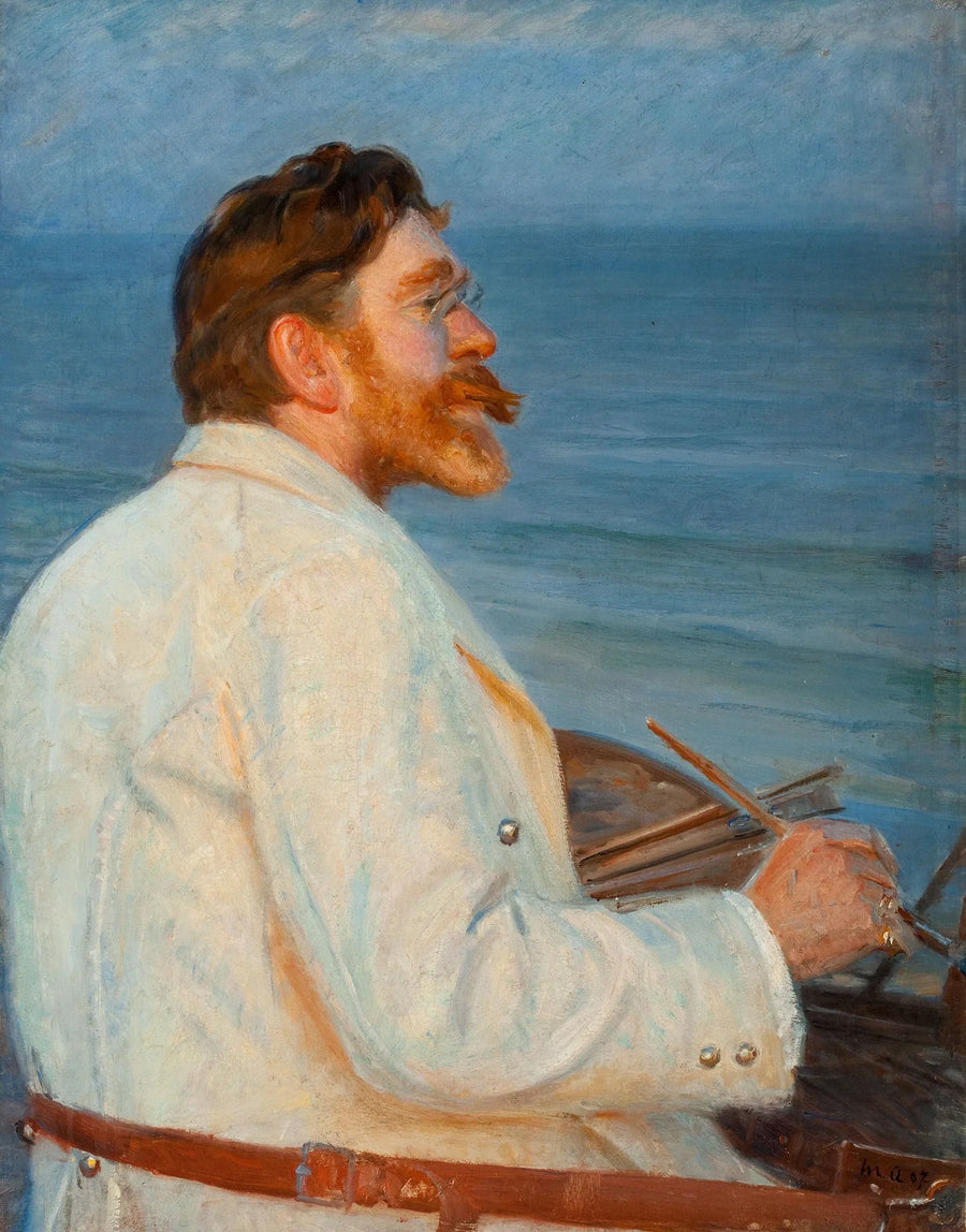 P.S. Kr��yerin maalaus Skagen S��nderstrandissa - Michael Peter Ancher
