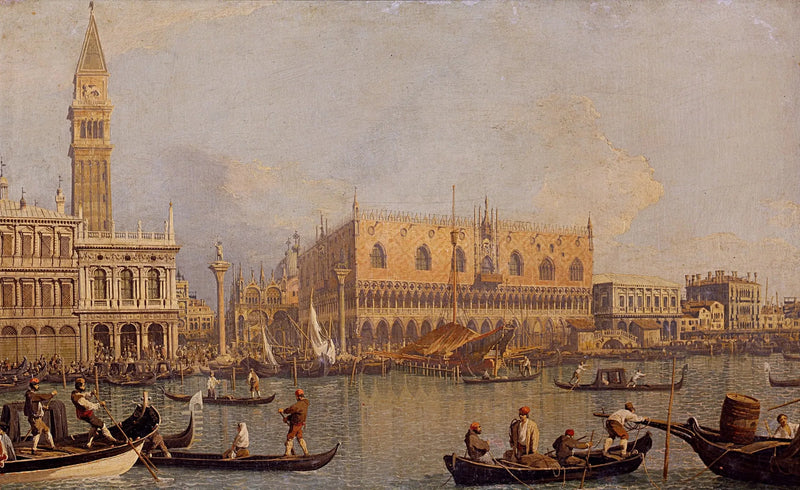 Dogeiden palatsi ja Pyhän Markuksen aukio - Canaletto