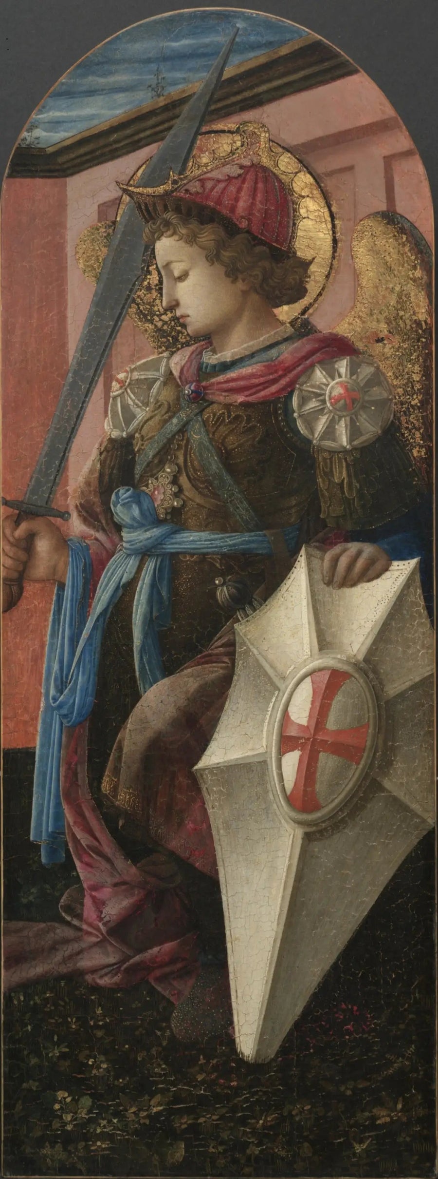 Triptykin paneeli: Arkkienkeli Mikael - Fra Filippo Lippi