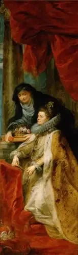 Ildefonse-alttarin oikea paneeli (Isabelle Élisabeth Hongroisesta) - Peter Paul Rubens