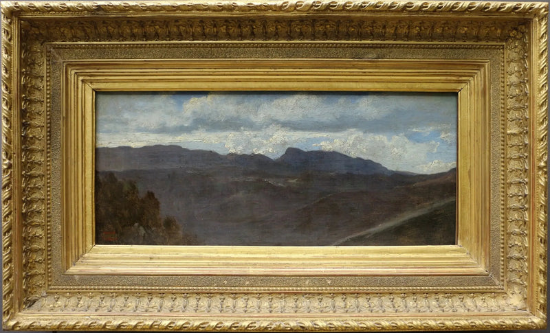Romanikylän panoraama. Prenestini-vuoret nähtynä Olevanosta - Jean-Baptiste Camille Corot