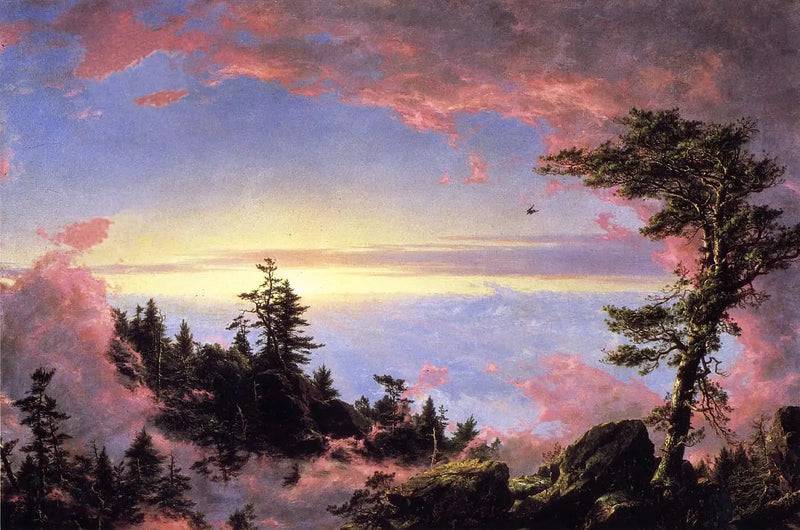 Pilvien yläpuolella auringon vivun päällä - Frederic Edwin Church