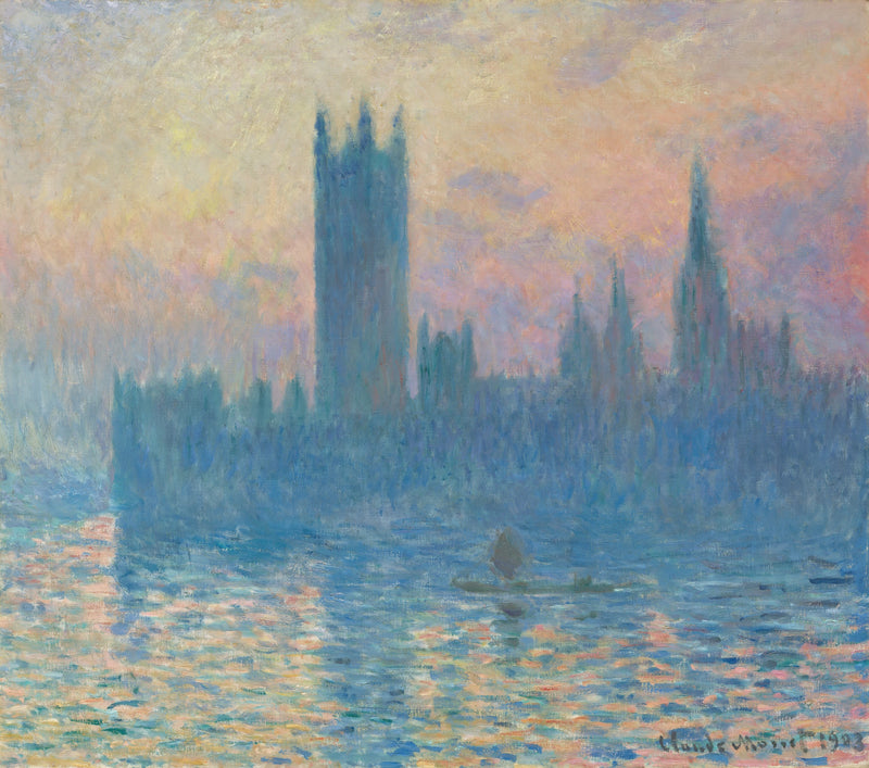 Parlamentti, auringonlasku W1598 - Claude Monet