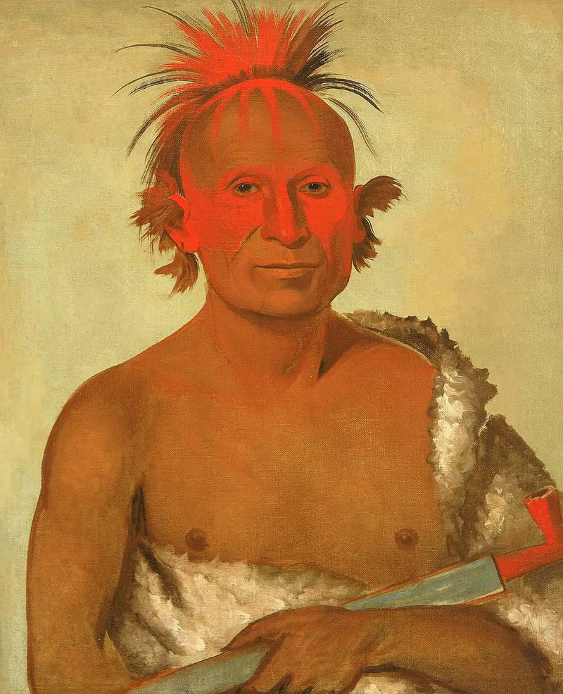 Pash-ee-pa-hó, Pieni Kokki Pistooleva, nuori, yksi Black Hawk'n rohkeista - George Catlin