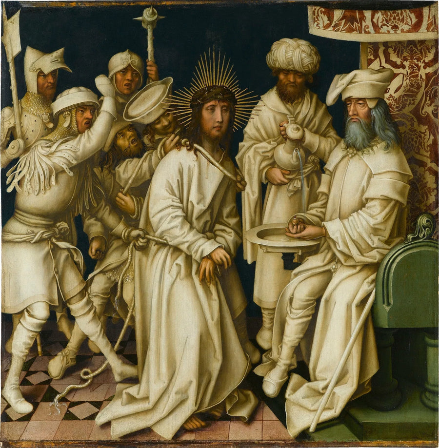 Passion gris : Kristus edessä Pilatuksen - Hans Holbein vanhempi