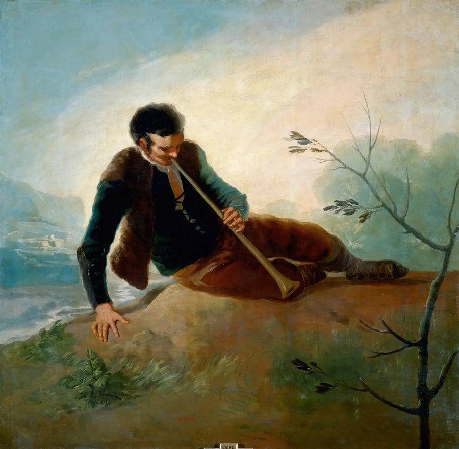 Pasteur, joka soittaa dulzainaa - Francisco de Goya