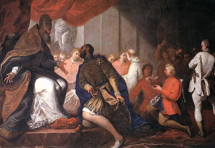 Paul III nimittää poikansa Pier Luigin Plaisancen ja Parmen herttuaksi - Sebastiano Ricci