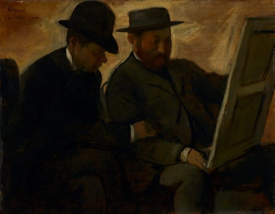 Paul Lafond ja Alphonse Cherfils tarkastelevat maalausta - Edgar Degas