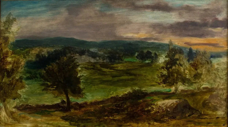 Maisema Champrosay'ssa - Eugène Delacroix
