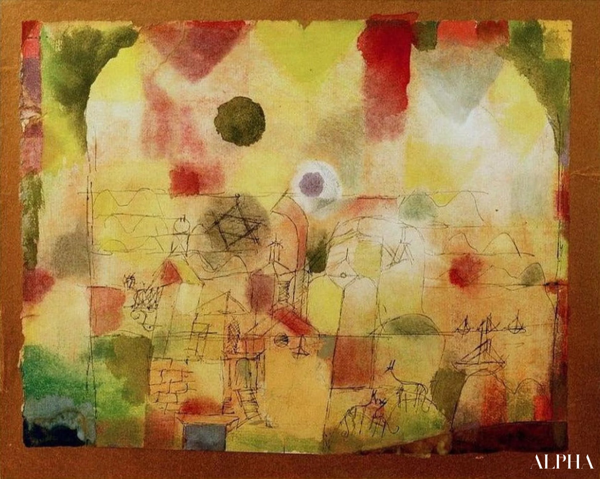 Koskettavan kosmisen maiseman - Paul Klee - Korkealaatuiset taulujen ja maalauksien reproduktiot