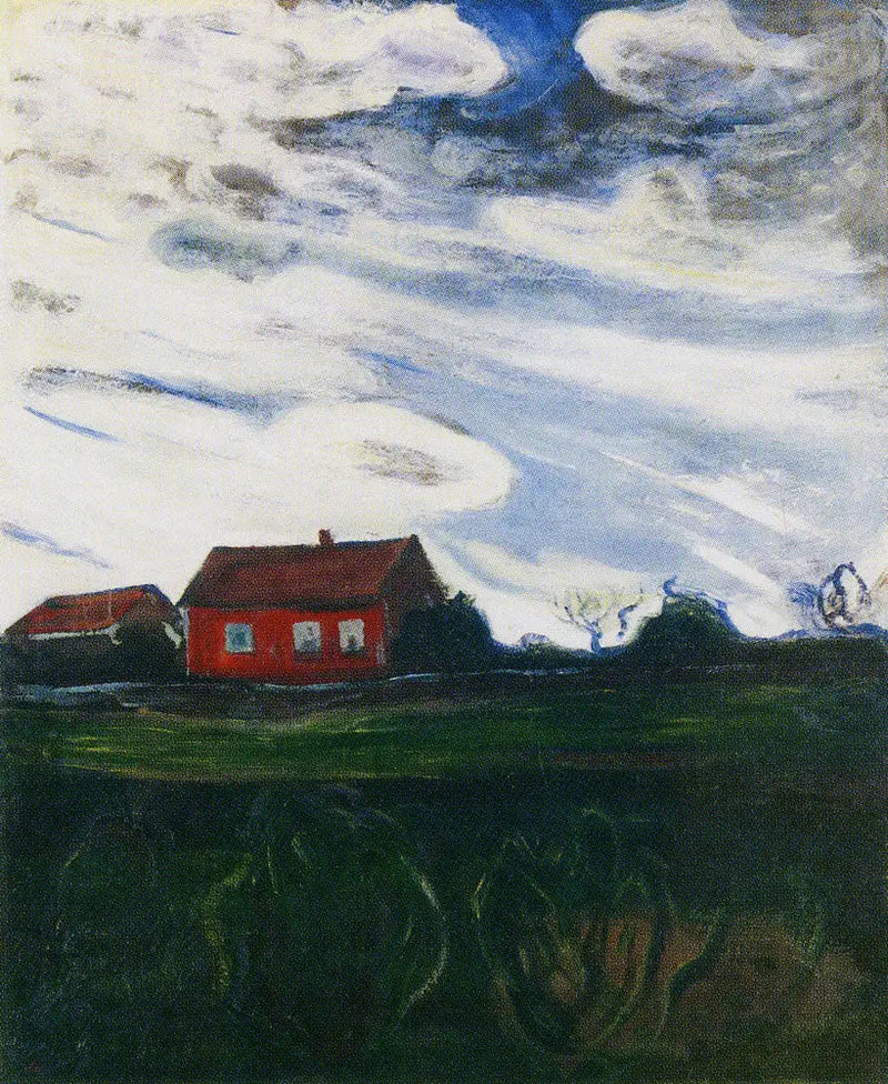 Maisema punaisessa talossa - Edvard Munch