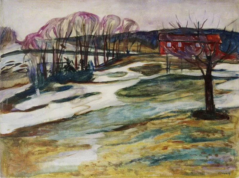 Maisema punaisessa talossa - Edvard Munch
