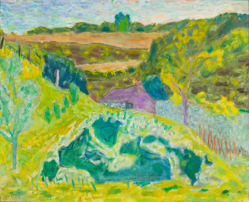 Maisema violetissa talossa - Pierre Bonnard