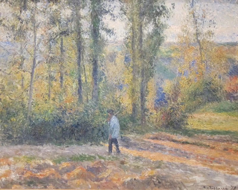 Maisema Pontoisesta metsästäjän kanssa - Camille Pissarro