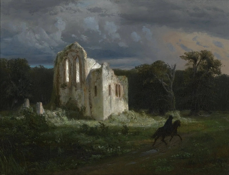 Maisemakuva kuunvalossa - Arnold Böcklin