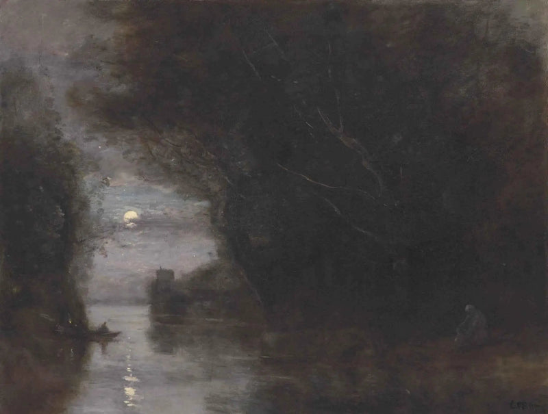 Kuunvalossa maisema - Jean-Baptiste Camille Corot