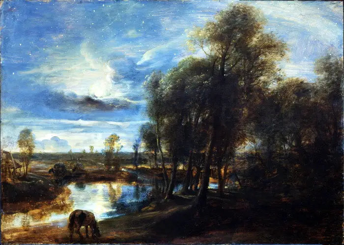 Kuunvalossa maisema - Peter Paul Rubens