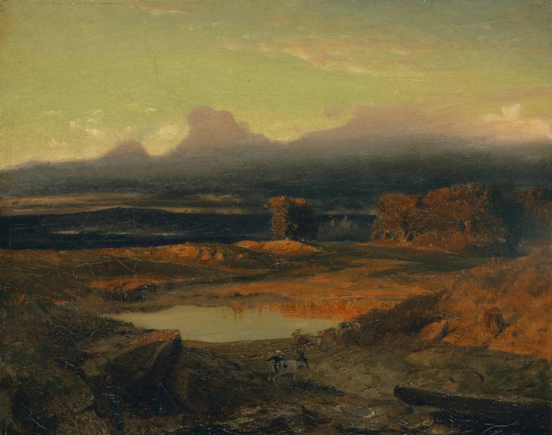 Auringonlaskun maisema - Arnold Böcklin