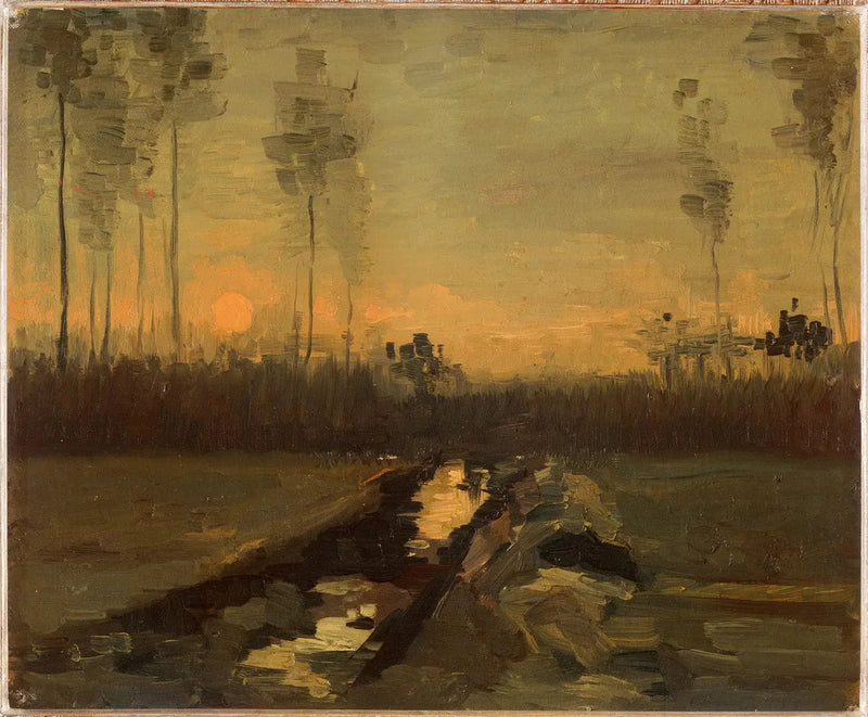 Auringonlasku maisema - Vincent van Gogh