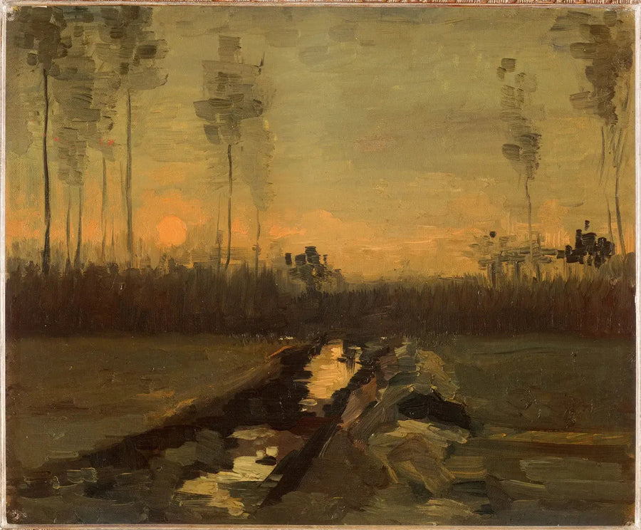Auringonlasku maisema - Vincent van Gogh