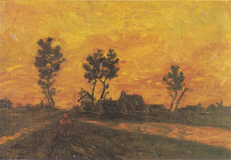 Auringonlasku maisema - Vincent van Gogh