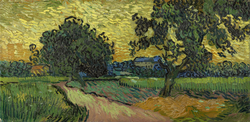 Auringonlaskun maisema - Vincent van Gogh