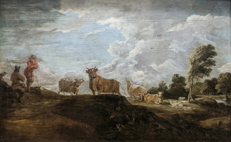 Maisemakuva härän kanssa - David Teniers nuorempi