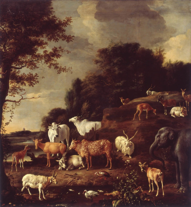 Eksoottisten eläinten maisema - Melchior de Hondecoeter
