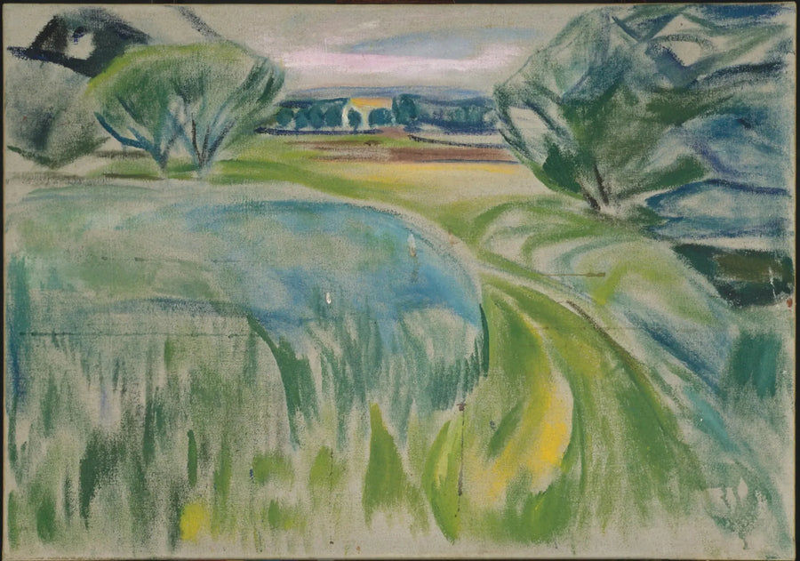 Vihreiden peltojen maisema - Edvard Munch