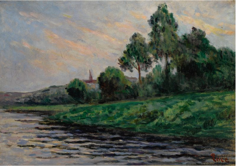 Manteksen ympäristön maisema - Maximilien Luce