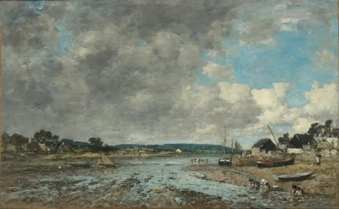 Maisema pesijöiden kanssa - Eugène Boudin