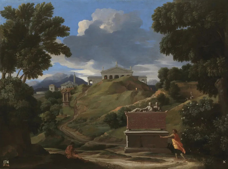 Maisema raunioiden kanssa - Nicolas Poussin