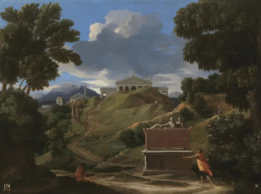 Maisema raunioiden kanssa - Nicolas Poussin